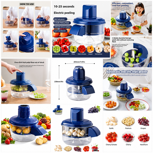 Efficient Automatic Electric Fruits and Vegetable Peeler  Garlic, Onion, Fruits & Vegetables  | Fast Kitchen Helper