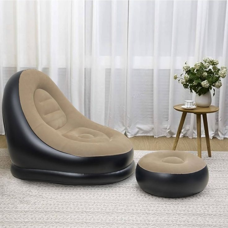 ✨ Premium Inflatable Lazy Sofa Chair with Footrest | Luxury Air Lounge Seat for Home & Relaxation