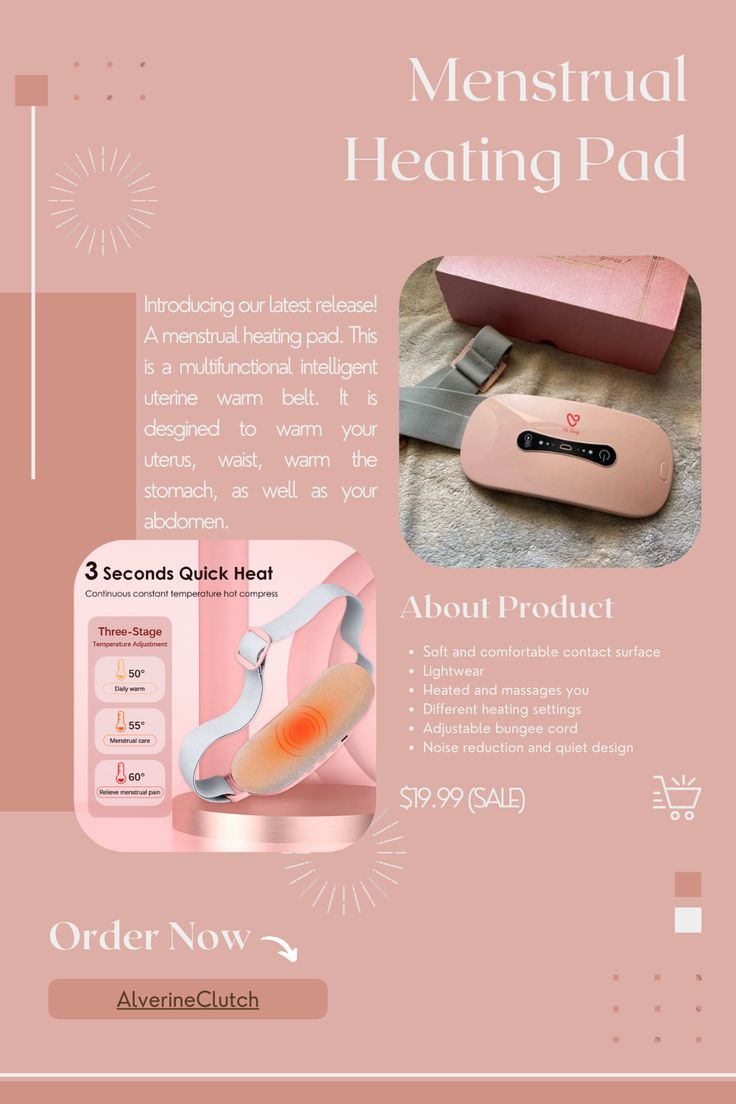 ✨ Cordless Heated Period Cramp Relief Belt – Rechargeable Menstrual Heating Pad with LCD Display & Adjustable Waist Strap