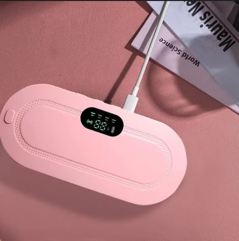 ✨ Cordless Heated Period Cramp Relief Belt – Rechargeable Menstrual Heating Pad with LCD Display & Adjustable Waist Strap